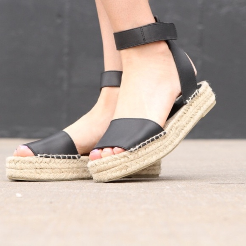 Vince Edie Leather Espadrilles Sandals